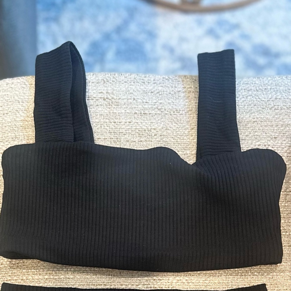 Daily Drills Black Ribbed Lawson Bra XS